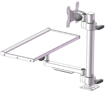 Support écran et Clavier, Série 38, Pliable, Plateau | Usage industriel(LJ-LYA01 225arm 400 Pole 450tray)
