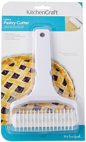KitchenCraft Lattice Pastry Cutter-Roller, 21 x 13 cm (8 x 5) - White