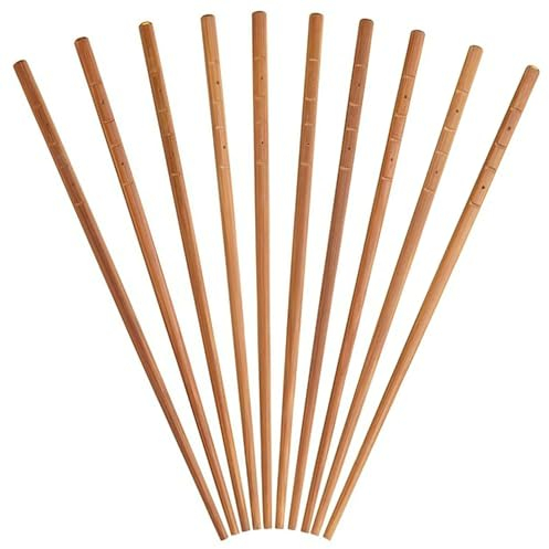 KitchenCraft World of Flavours Wooden Chopsticks, Japanese Style, 24 cm, Pack of 10, Brown