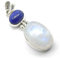 Drachensilber Mondstein Schmuck Silber Anhänger mit Lapislazuli echter Steinschmuck 925er Silber Ketten Anhänger feine Edelsteine
