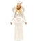 Amakando Engelkostüm Samtkleid mit Federrand an Ärmeln und Saum Engelkleid L 42/44 mit Flügel und Heiligenschein Engelskostüm Damenkleid Weihnachten Engel Verkleidung Weihnachtsengel
