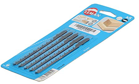 Lame de scie sauteuse pour bois tendres et les panneaux de particules coupe chantournée, long. utile 75 mm , Leman 7012.05 - OFFRE SPECIALE !