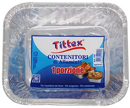 TITTEX VASCHETTE in Alluminio USA E Getta per Alimenti - 1 PORZIONE 10 Confezioni da 4 Pezzi
