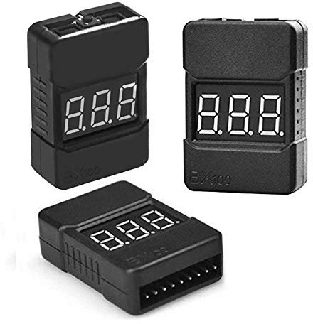 LiPo Battery Checker - RC 1-8S Battery Tester Monitor - Low Voltage Buzzer Alarm - with LED Indicator - for Lipo Life LiMn Li-ion Battery (3 Pack)