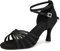 YKXLM Scarpe da Ballo Donna Latino Americane Professionali Salsa Tango Valzer Raso Scarpe Ballo Latino Donna,Tacco 7.5CM,Nero,39EU