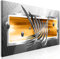 murando - Tableau décoratif abstrait 150x50 cm - Impression sur toile colorée - Décoration murale pour salon et chambre - Marron blanc - Abstraction moderne orange argent ailes a-A-0344-b-d