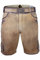 Edelnice Trachtenmode Bayerische Traditionelle Krachlederne Kurze Lederhose Linus aus weichem Ziegenleder inkl. Gürtel Gr. 46-64 (60) Rehbraun