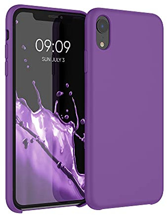 kwmobile Hülle kompatibel mit Apple iPhone XR Hülle - Silikon Handy Case - Handyhülle weiche Oberfläche - kabelloses Laden - Pastelllila