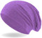 Hatstar Damen Beanie Mütze | mit edler Strass Nieten Applikation | Mädchen Mütze | elastisches Slouch Long Beanie | leicht und weich (Flieder)