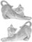 The Leonardo Collection Silver Art Cats - Set of 2 Cat Ornaments Figurine Sparkly Glitzy Decorative - 19x8x12cm, LP44605