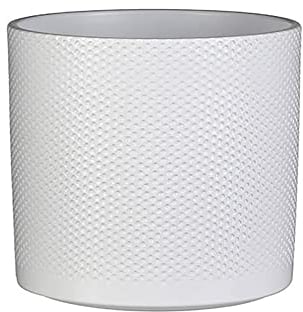 MICA Decorations Era Blumentopf, Keramik, rund, Weiß, 21 x Ø 23 cm – Pflanztopf