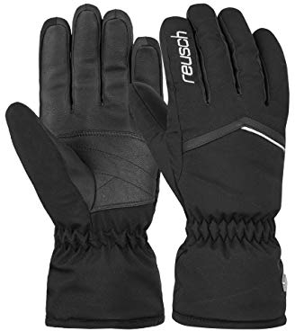 Reusch Damen Marisa garantiert Winddichte, extra atmungsaktive und warme Winterhandschuhe Fingerhandschuhe Schneehandschuhe Skihandschuhe Langer Stulpe, Black/White, 7