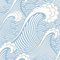 Blooming Wall CPS030 Peel&Stick Handpainting Seamless Blue White Waves Sea Sprays Self-Adhesive Prepasted Wallpaper Wall Mural (17.7“x118”)