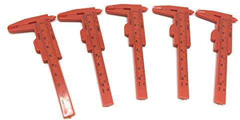 5x Mini-Plastik PVC Messing Schieblehre Messschieber Taschen-Messlineal Werkzeug