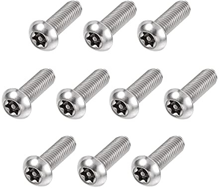 uxcell M8x25mm Torx Security Machine Screw, 10pcs Pan Head Screws Inside Column, 304 Stainless Steel Fasteners Bolts