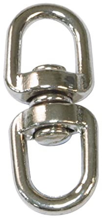 Amig - Anilla Giratoria de Acero Niquelado Mod.30140, Anclaje de Doble Ojo que Conecta con Grilletes y Mosquetones y Evita que Cuerdas, Cadenas o Cintas se Retuerzan, Medidas: diámetro 3,8 x 50 mm