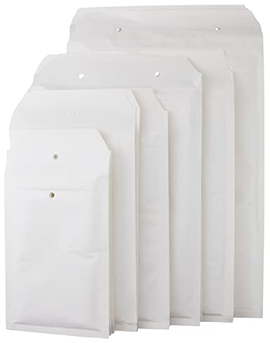 D´s Items® | Luftpolsterumschläge [weiß] - 5/E - (240 mm x 275 mm) - Kraftpapier - [20 Stück] - | Luftpolstertaschen | Verpackungsmaterial | Luftpolsterversandtaschen | Versandtaschen