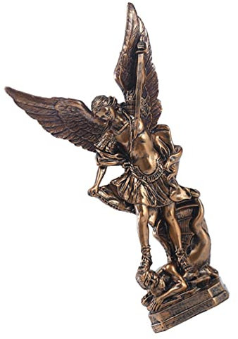 YARNOW Dämonenmörder Engel Ornament Die Erzengelstatue St. Garden Statue Katholische Statue Bronze Figur Wächter Erzenkelskulptur. Katholische Statuen Büro Harz Glücklich Anzeige