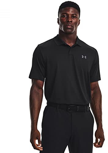 Under Armour Men's Matchplay Logo Loose Polo Shirt, Black/Pitch Gray, L