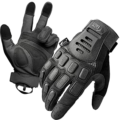 Zune Lotoo Airsoft Handschuhe, Atmungsaktive und Verschleißfeste Motorradhandschuhe mit 3-Finger-Touchscreen, TPR-Aufprallschutz Stoßdämpfende Taktische Handschuhe mit für Klettern Paintball (S)