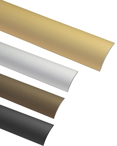 Gedotec Profilo Transizione Laminato | Profilo 40 x 900 mm | 1 Pezzo | Alluminio Ottone Anodizzato | Vinile Binario di transizione, Autoadesivo Profilo per pavimento ad arco | Davanzale per attaccare