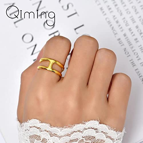 Star.W Bohemian Edgy Breite Geometrische Ringe Für Frauen Einfache Offene Einstellbare Ring Korean Party Schmuck
