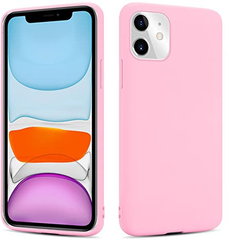 SHAANS Silicone Case Compatible With iPhone 11 (6.1), Silicone Rubber Shockproof Phone Case Soft Matt Finish (Pink)