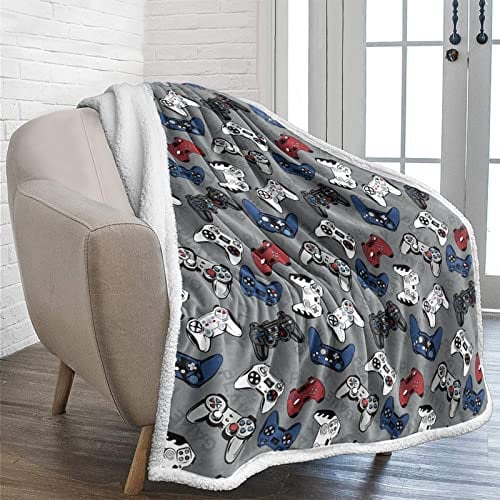 Lunoroey Home 100% Mikrofaser Decke, Wei, 150x200cm, Gaming-Themen, Superweiche, Knitterfrei, Langlebig, Winter