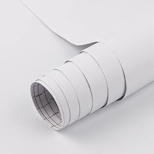 Arthome Peel and Stick Wallpaper 60x508cm Matte White Contact Paper Self-Adhesive and Removable Waterproof Contact Paper for Wall Cabinets Countertops Furniture Surface
