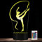 SUPERRUIDALONG 3D Gymnastik Fernbedienung 16 Farben Nachtlichter Illusion Acryl LED Tisch Nachttisch Lampe Kinder Schlafzimmer Schreibtisch Dekor Geburtstag Weihnachten Geschenke Spielzeug für Kinder