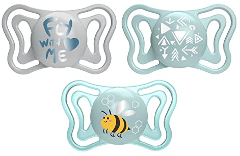 Chicco PhysioForma Light, Succhietto in Silicone 2-6 Mesi, Ciuccio Bimbo con Tettarella in Silicone, Leggero, Forma Ergonomica, Supporta il Corretto Sviluppo della Bocca, Azzurro, 2 pezzi