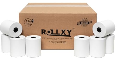 3-1/8 x 230 Thermal Paper Receipt Rolls, 50 GSM, BPA Free, 50-Count