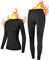 NOOYME Thermounterwäsche Damen Funktionsunterwäsche Damen Warm & Atmungsaktiv Funktionswäsche Damen Thermo Unterwäsche Dame Skiunterwäsche Damen, Extrawarm Schwarz M