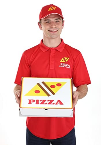 Adult Pizza Delivery Guy Fancy Dress Costume X-Large