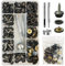 60 Set Druckknöpfe zum Schrauben, 15mm Edelstahl Druckknopf Schraubbar mit Fixierwerkzeug Kit für Planen, Schiffe, Möbel, Segeltuch, Autozelte (Schwarz, 15mm)