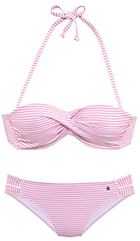 s.Oliver Bügel-Bandeau-Bikini rosa-weiß