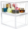 Greentainer Makeup Organizer With Drawers - Stackable Clear Plastic Organizer Drawers,4.5 Inches Tall Organize Cosmetics and Beauty Supplies on a Vanity (Clear 2 Pack)