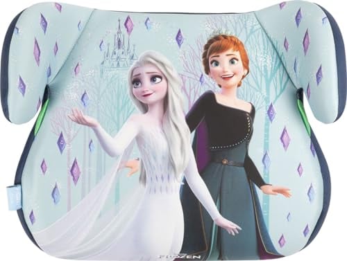 Tataway Disney Frozen seggiolino alzatina auto i-Size ECE R129. Rialzo bimbi 125-150 cm con grafiche di Elsa e Anna, seduta azzurra, comodo e sicuro per ogni viaggio in auto