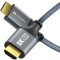 Cavo Sonero® 8K HDMI, da connettore HDMI a connettore HDMI, HDMI 2.1, 8K 60Hz, 4K 120Hz, rivestimento in cotone, grigio/blu, 1,00 metri