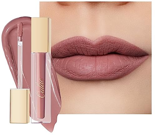 Oulac Flüssiger Matt Lippenstift, Nackt Rosa Lippenstifte, Langanhaltend mit Kussechter, Intensiver Farbabgabe, präzisem Applikator, Mattem Finish, Vegan Clean Beauty Liquid Matte 4,5 ml (M24)