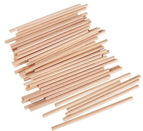 Rayher Bâtonnets en bois bricolage, FSC 100%, 60pcs 4mm ø, 10cm nature, 64581505