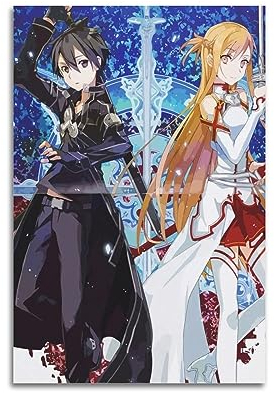VZRSQZK Anime Sword Art Online Poster, dekoratives Gemälde, Leinwand, Wandposter und Kunstdruck, modernes Familienschlafzimmer-Dekor-Poster, 20 x 30 cm
