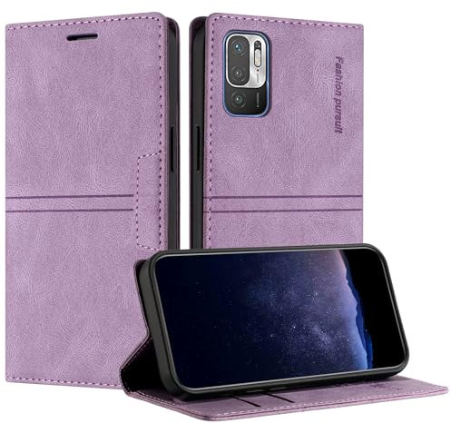 TOUCASA Funda Tipo Cartera para Xiaomi Redmi Note 10 5G / Redmi Note 10T, Cuero Flip Folio Carcasa, Funda con con Soporte Plegable magnética para Redmi Note 10 5G (Morado)