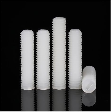 DHAEY 10~100pcs Nylon con intaglio Set Vite senza testa M3 M4 M5 M6 M8 M10 M12 Set di bulloni senza testa in plastica metrica isolata in plastica bianca(12mm,M8-10pcs)