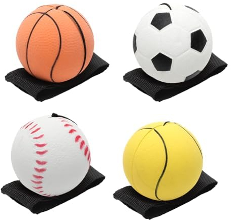 Tutamaz Springball mit Schnur,4 Stück Ø 6cm Handgelenk Return Ball,Ball mit Gummiband,Handgelenk Ball mit Schnur,Wrist Ball, Ball an Schnur,Balls on Elastic Rope,Ostern Geschenke für Kinder Erwachsene