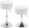 WOLTU Schminkhocker 2er Set, Schminktisch Hocker, Barhocker rund, Design Hocker höhenverstellbar drehbar, Bürohocker Arbeitshocker Küchenhocker, gepolstert, Cord-Sitzfläche, Weiß, BH409ws-2
