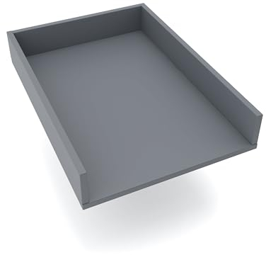 regalik Wickelaufsatz Universal, Wickeltischaufsatz für Kommoden in beliebiger Breite, Abnehmbar Wickelkommode aufsatz, Gerade Frontplatten, Graphit, 72cm x 54cm