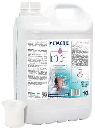 Metacril Piscine & Spa Idro pH+ avec Doseur Gradué, Inhausseur Liquide de Ph, Non Moussant, pour Piscines et Spa Hydromassage - 10L