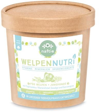 naftie WelpenNutri Vitamin & Mineralien Mix für Welpen & Junghunde - 500g | Nährstoffmix für Hundewelpen & Junior-Hunde, Multivitamine & Mineralstoffe, Nahrungsergänzung vom Tierheilpraktiker