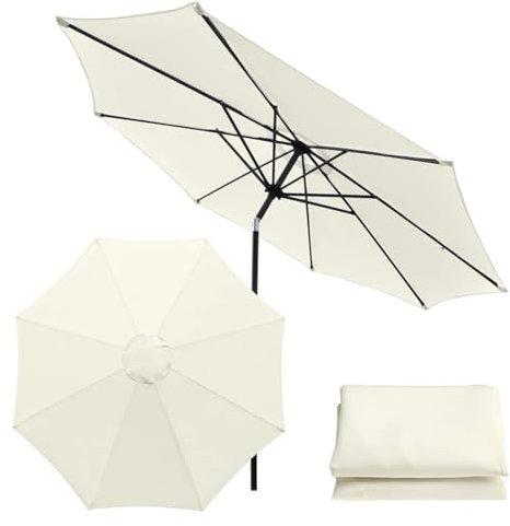 Toldo De Recambio De Sombrilla 2.7M/3.0 M Toldo De Repuesto Sombrilla para 8 Brazos, Tela De Poliéster Impermeable Protección UV, para Repuesto Sombrilla Grandes para Jardín, Patio, Playa, Piscina
